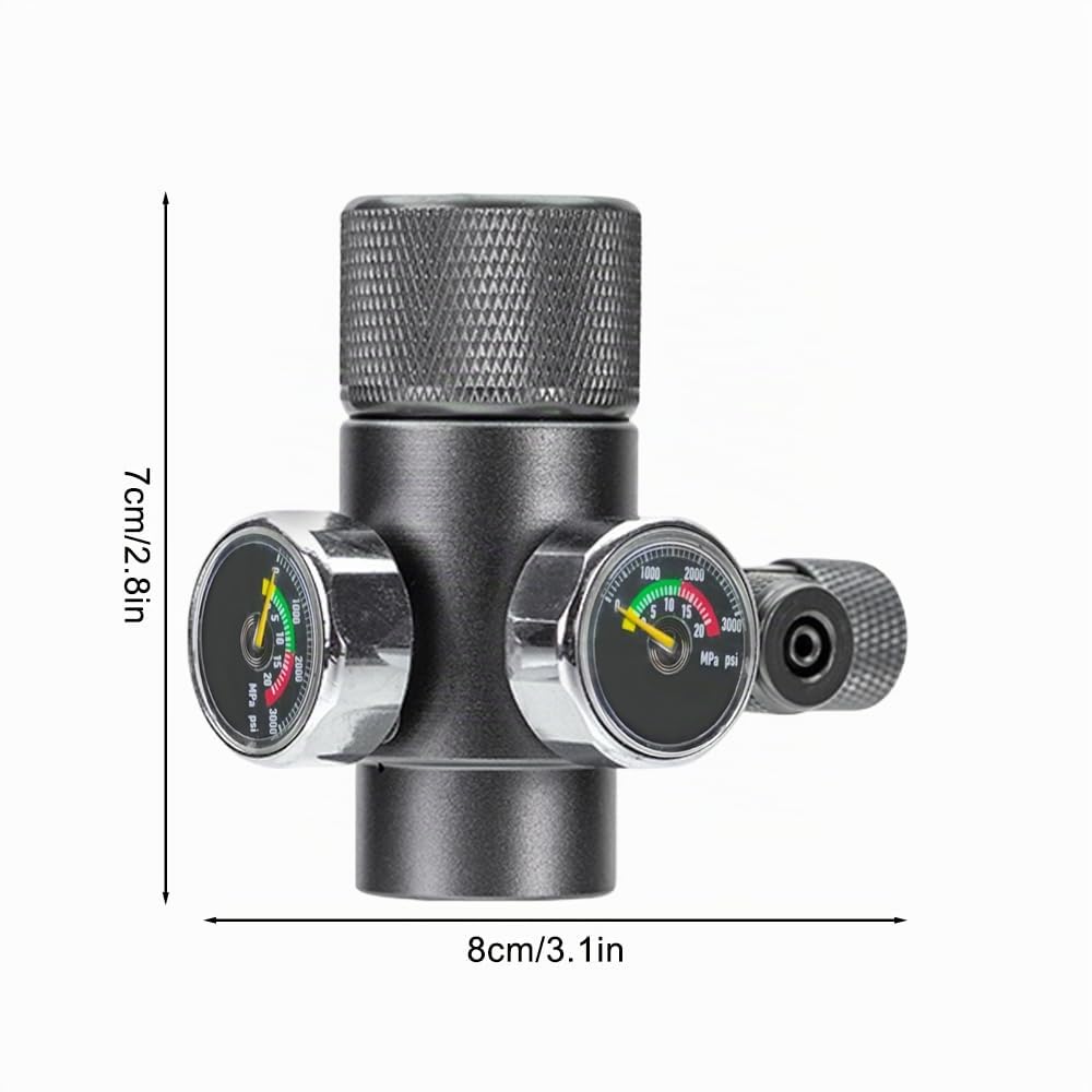 Régulateur de CO2 D'aquarium,Manomètre de CO2 pour Réservoir de Poisson Simple/Double,Pression Réglable pour Système de CO2 de Plantes Aquatiques