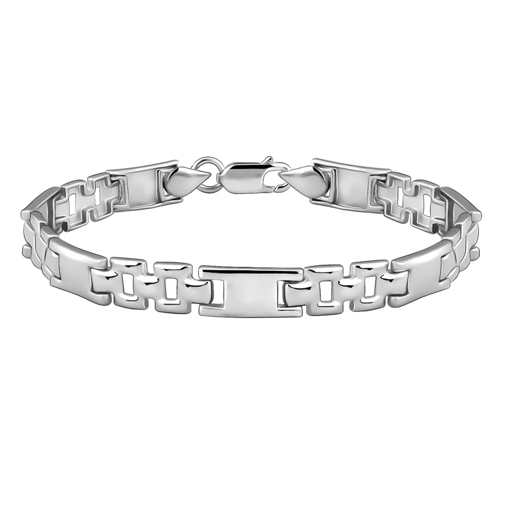 GIVA 925 Silver Classic Rectangle Bracelet For Him, Adjustable | Gifts for Women and Girls | With Certificate of Authentic...