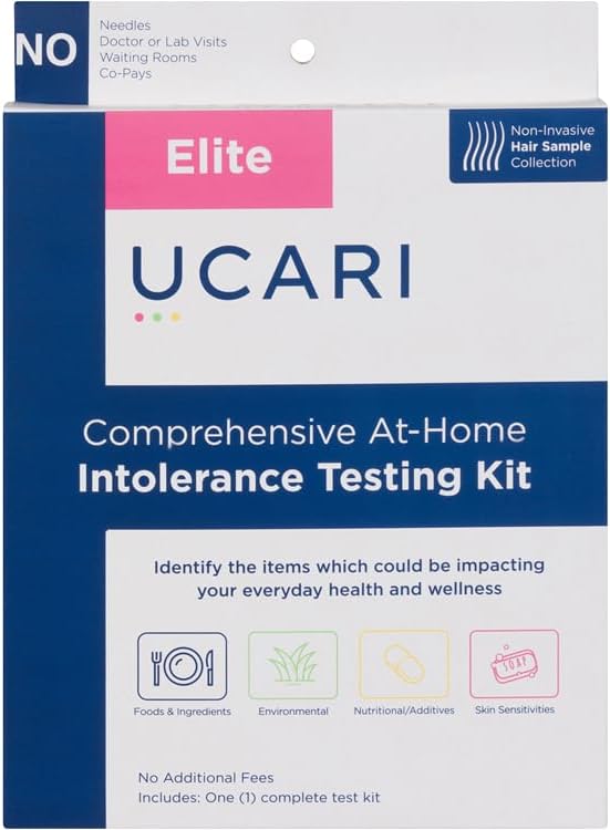 UCARI Sensitivity Test for Humans - Screens for 1500+ Intolerances, Food & Nutritional Analysis - Non Invasive Home Test Hair Sample Method, Results in 48 Hours - Suitable for Adults & Kids