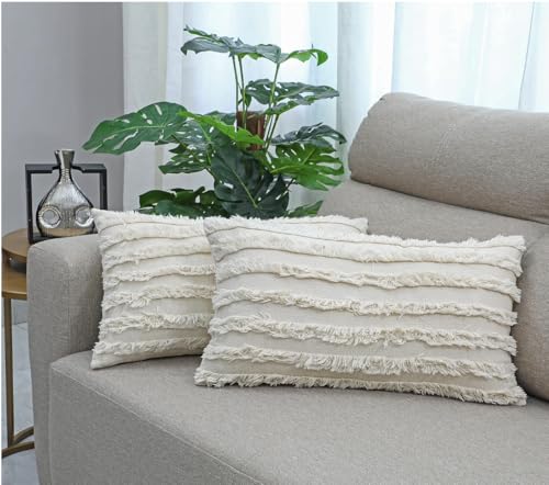 Image of TODY Cushion Cover 12 inch x 18 inch Set of 2 | Boho 12 18 Cushion Cover for Sofa, Bed | Rectangle 12x18 Cushion Covers for Home decor