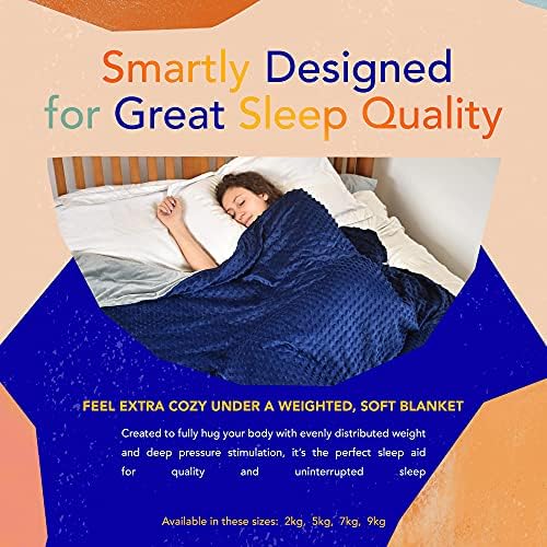 Tranquillow - Weighted Blanket with Removable Cover and Reflexology Eye Mask, Weighted Blanket Adult Set for King Size Bed, Sleep Aids for Adults, Bedding and Linen Essentials, 9kg
