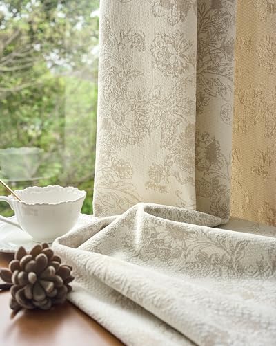 Image of Graywind Motorized Curtains with Track, Room Darkening Smart Curtains, Hardwired Curtains Compatible with Alexa Google Home Remote Control for Large Windows, Custom Drapes Up to 220 inch, Bloom (Beige)