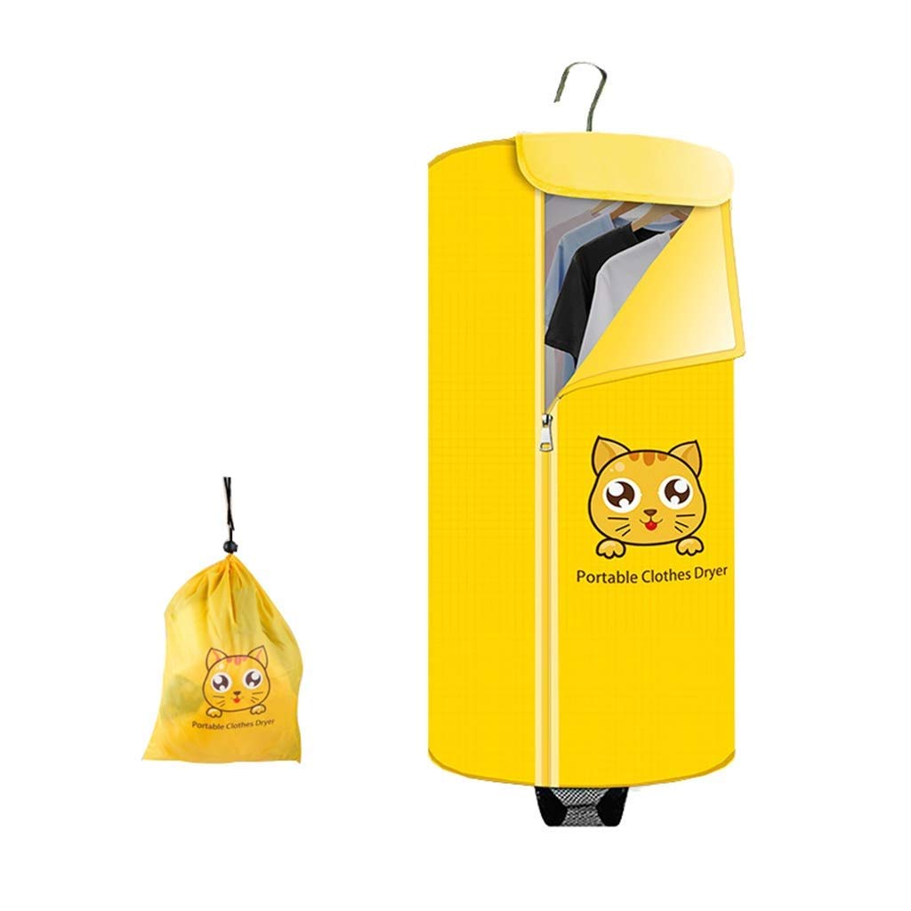 XHMCDZ Clothes Dryer Portable Electric Laundry Drying Rack 5 KG Capacity Round Shape Best Energy Saving Portable Ventless Cloths Dryer Folding Drying Machine with Heater (Color : Yellow)