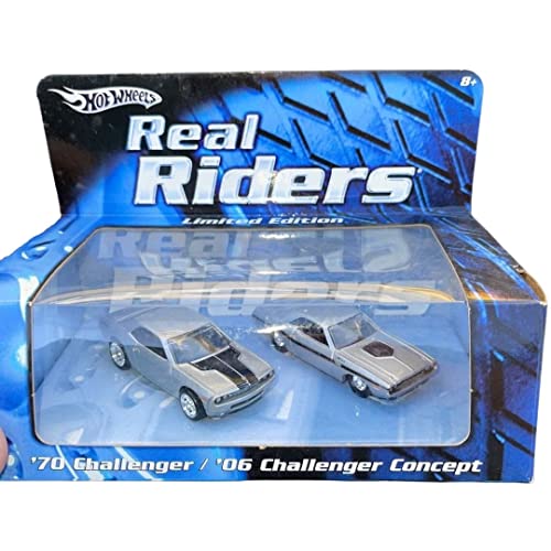 Hot Wheels Real Riders 70 Challenger and 06 Challenger Concept Diecast Collector Vehicles