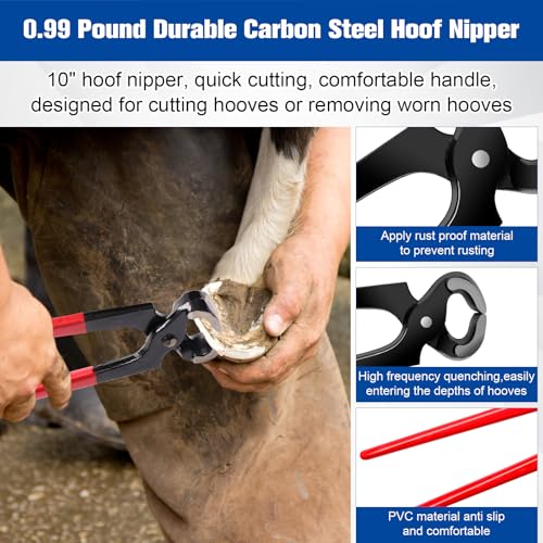 image for Solaradgy 10 Inch 8 Pcs Farrier Tools, Horse Goat Hoof Trimmers for Go