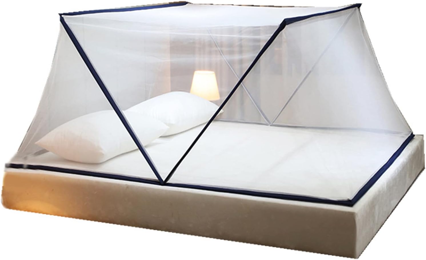 Portable Mosquito Net Tent Canopy Foldable Mesh Bottomless No Installation Mosquito Net Easy to Install and Wash Mosquito Nets Portable for Adults,Navy Blue,135 * 190 * 80CM