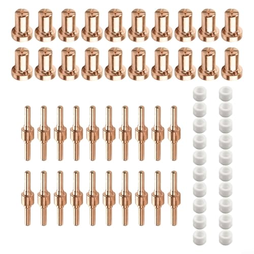 Gdfnmogo Juego de 60 boquillas de corte de plasma más electrodos para antorcha Lg-40 Cut40 para Cut50, incluye 20 boquillas extendidas de 20 longitudes