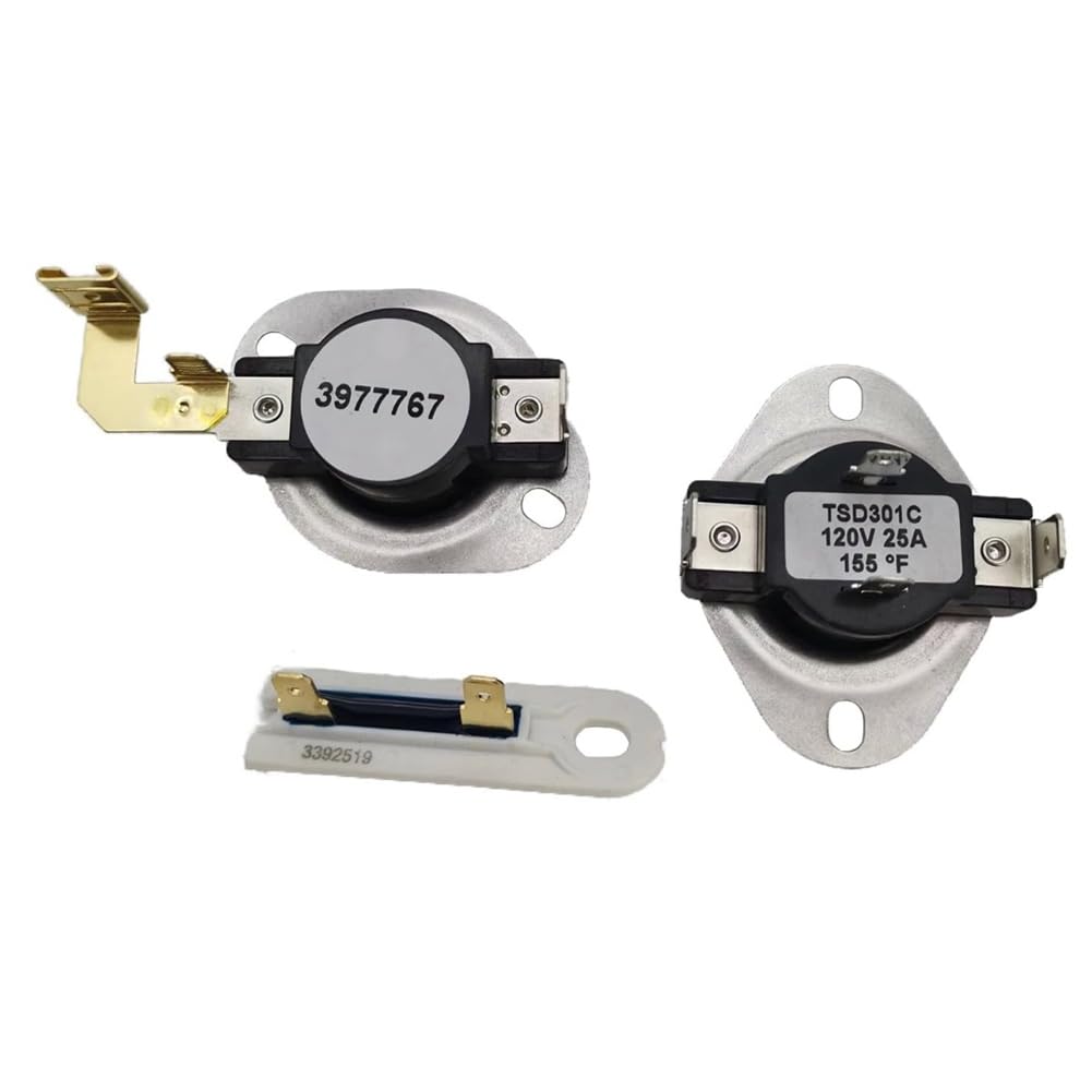 Hndhbfgrt Thermal Fuse 3392519 3387134 Cycling Thermostat and High-Limit Thermostat Kit 3977767 for Dryers