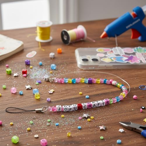 Image of Quefe 1440pcs Acrylic Letter Beads Multicolored Cube Sorted Alphabet Beads for Jewelry Making, Bracelets, Necklaces, Key Chains 5 Colors (6 x 6mm)