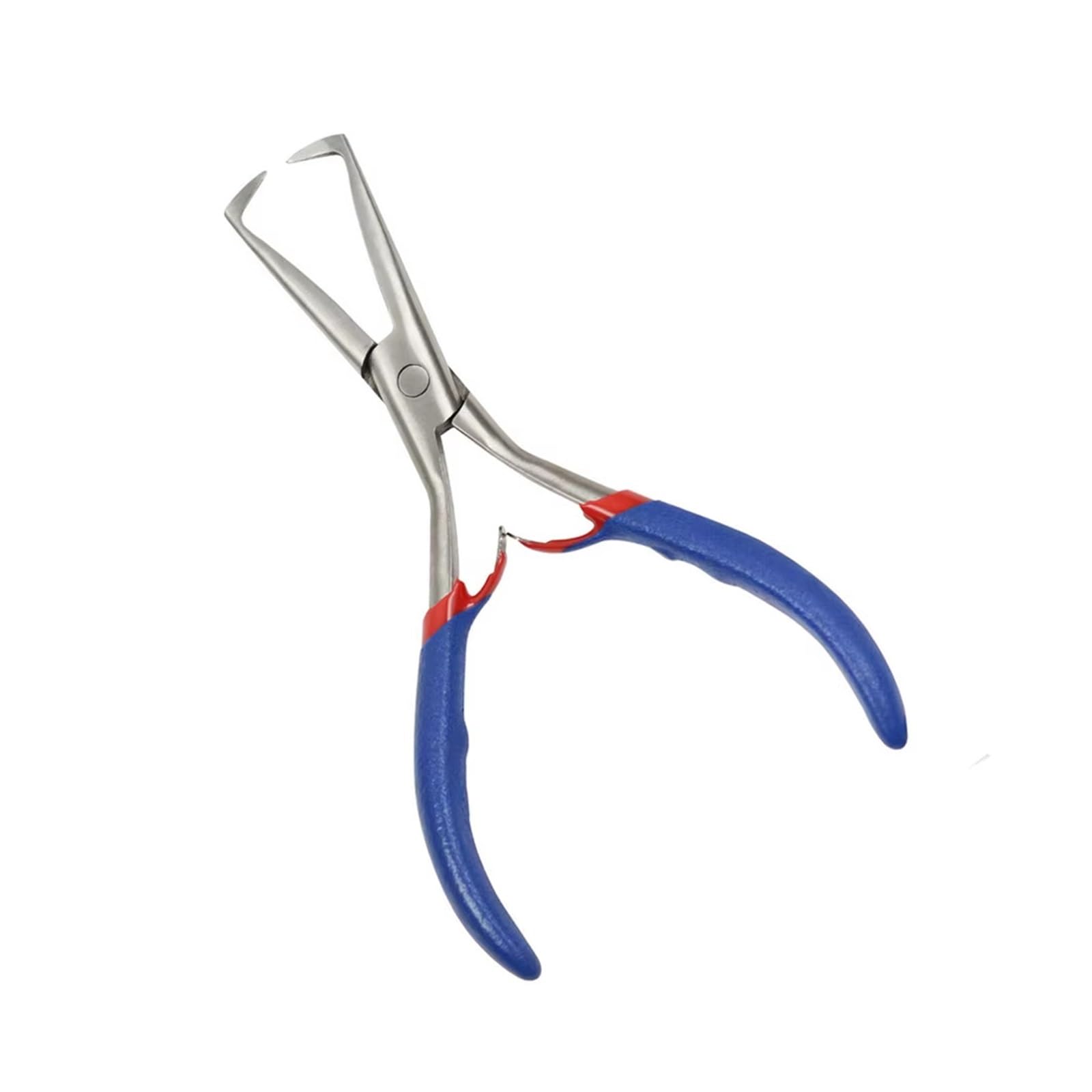 Mzsklw One Color Hair Extension Pliers 1Pc Hair Extensions Plier Blue Handle Double Hook Pliers Micro Links Bead Closing And Removing For