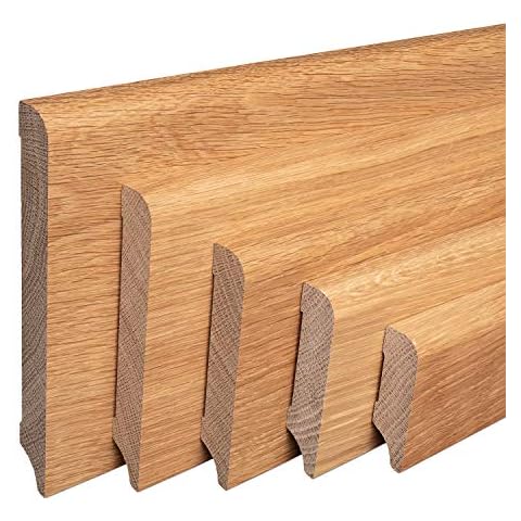 Sockelleiste"München" Eiche Massivholz LACKIERT Oberkante Rund Cover