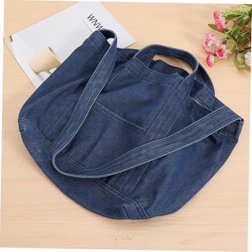 Retro Denim Fabric Handle Bag Large Capacity Crossbody Shoulder Tote for Women Chic Vintage Style4