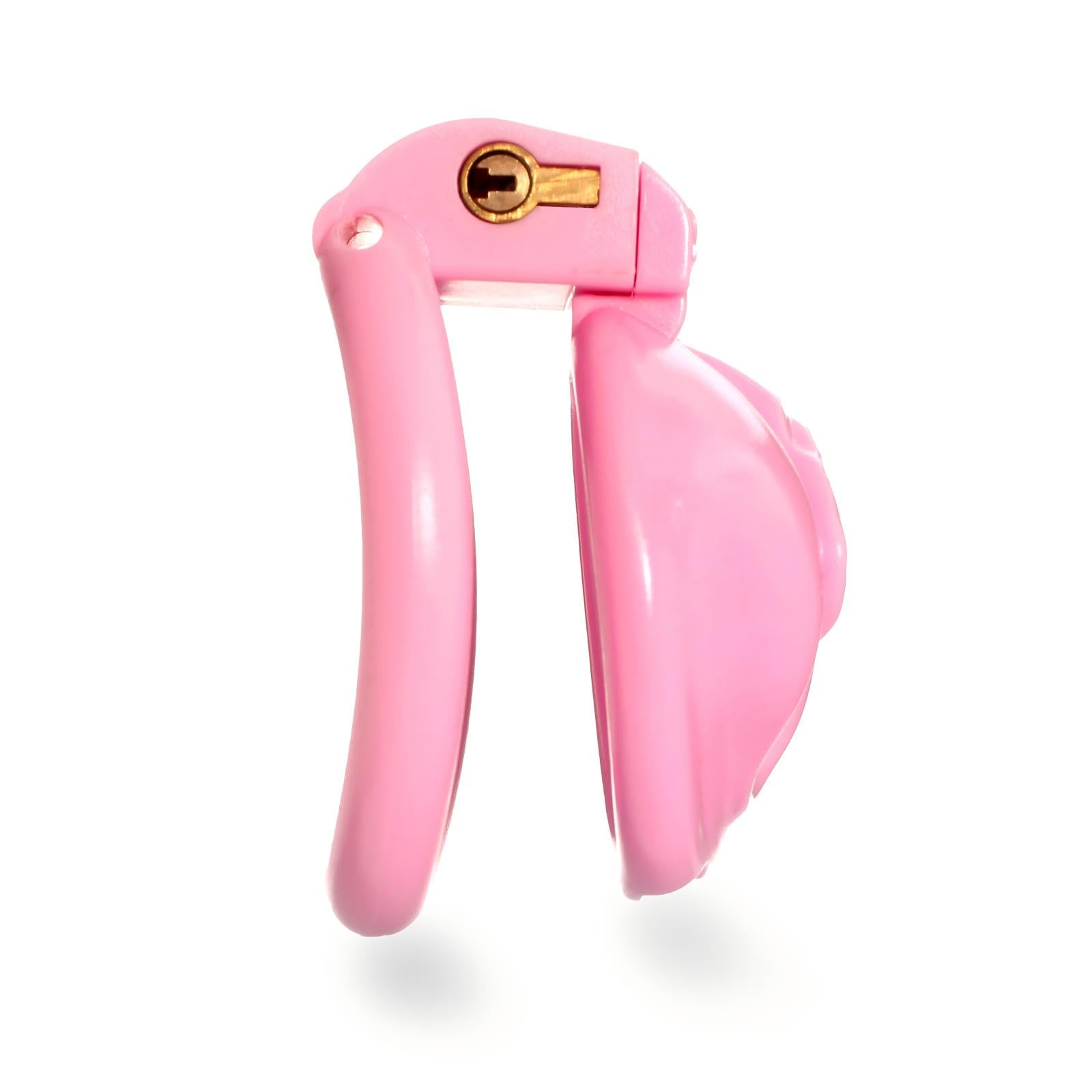 Sissy Cage Chastetée avec 4 Anneaux Différents Cage de Chasteté en Résine avec Serrures Dissimulées pour Immobiliser le Pénis d'un Homme Chastity Cage Sex Toys Légère Ceintures de Chasteté (Pink-A,L)