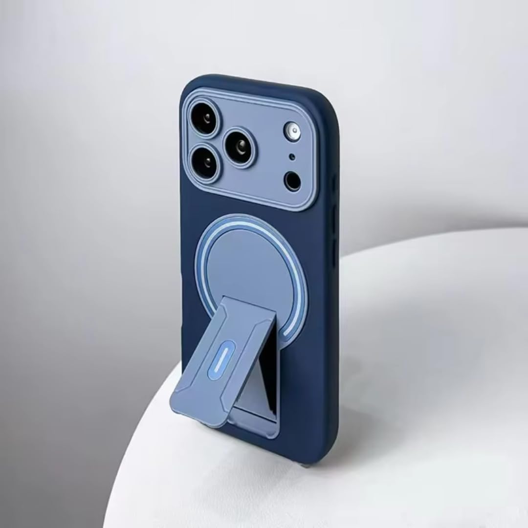 Etui na telefon z magnetycznym uchwytem, składane, niewidoczne, z blokadą kolorów, do iPhone'a 17 Pro Max 13 14 15 16 Pro, z osłoną obiektywu i pełną ochroną (do iPhone'a 13/niebieski)