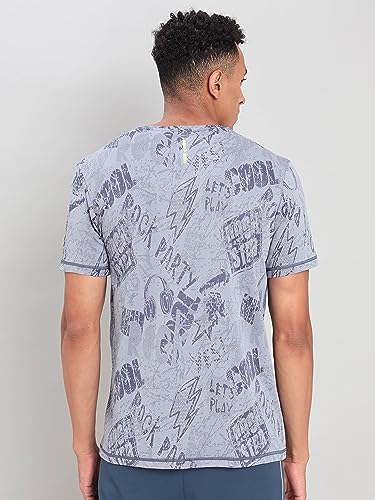 Image of TECHNOSPORT Men Polyester Regular Fit Half Sleeve Jacquard T-Shirt with Double Cool, Quick Dry & Anti Microbial for Sports, Running & Casual Use