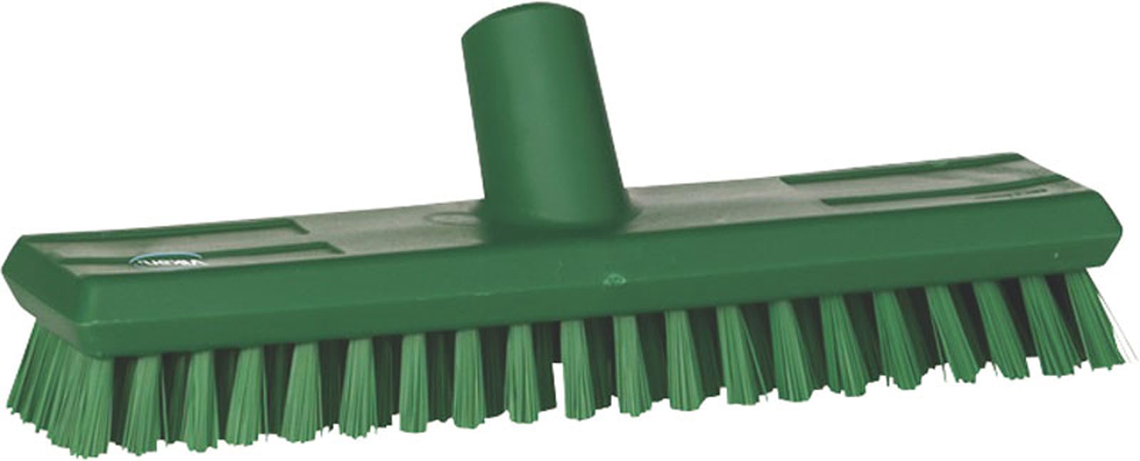 Vikan 70412 10-3/4" Polyester Stiff Bristle Deck Scrub, Green