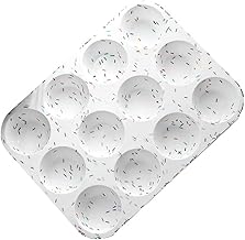 Fôrmas de silicone para muffin: Formas de assar com ovo antiaderentes para assar 12 grades para suprimentos de fabricação de sobremesa de gelatina