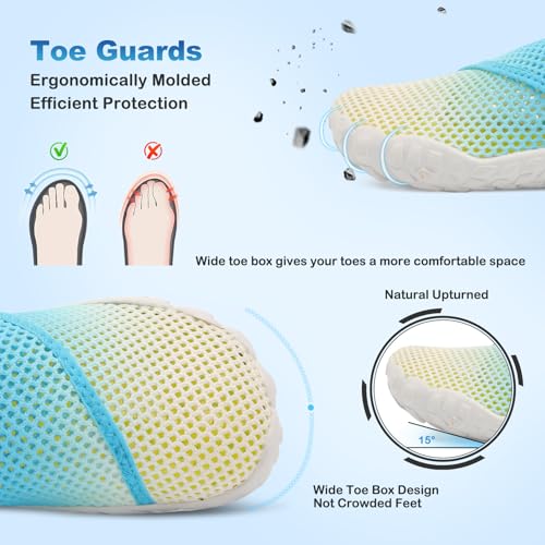 Image of L-RUN Hike Footwear Barefoot Womens Water Sports Shoes for Swimming Surfing Diving White M US (Women 6.5, Men 5)=EU37