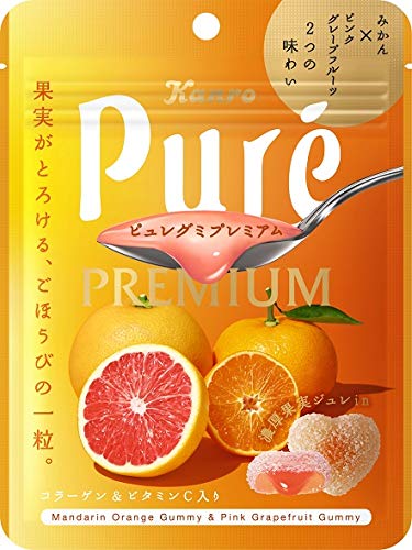 カンロ ピュレグミプレミアムみかん&ピンクグレープフルーツ 63g ×6袋