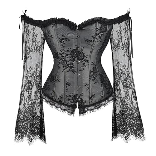 Corset gris sexy rétro haut bustier manches bretelles 3XL