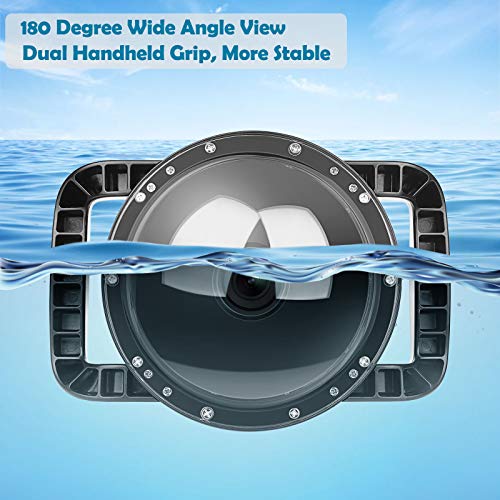 D&F Underwater Dome for DJI OSMO Action Camera, Dual Handheld Tray Dome Port Housing Case Up to 45m/147ft Waterproof Diving Photography Accessories - Thumbnail 2