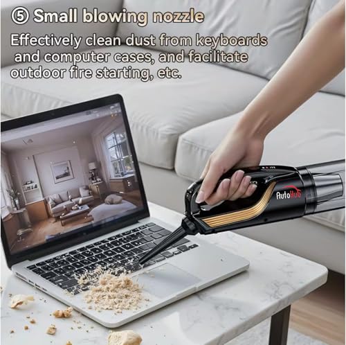 Image of Auto Hub 3-in-1 Cordless Car Vacuum Cleaner | 18000Pa Suction | 100W Brushless Motor |6000mAh Battery | Blower, Vacuum and Inflate | Washable HEPA Filter | Car, Home and Office Use
