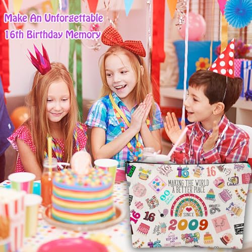 Sweet 16 Birthday Makeup Bag Gifts for Girls, Her, Teenage Girls, Sister, Daughter, Granddaughter, 2009 Funny 16th Year Old Girl Gifts Ideas Birthday Decorations, Cosmetic Travel Pouch2
