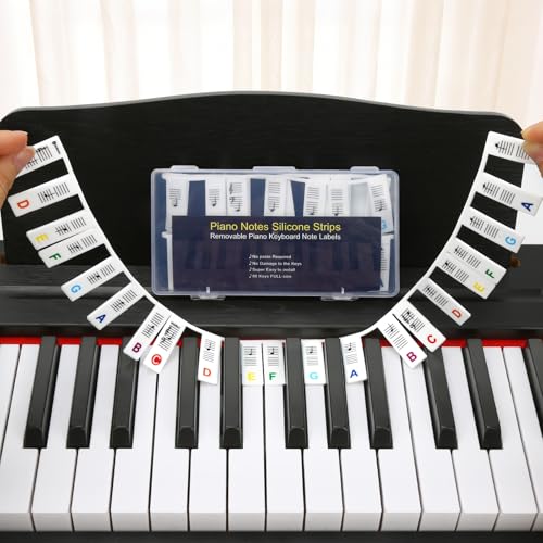 LEIEILUK Premium Silicone Piano Keyboard Note Labels for...