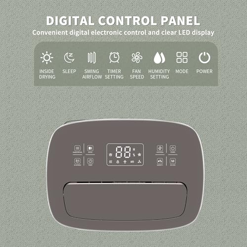 Image of Shinco 86 Pints Dehumidifier for Home and Basements, 5000 Sq.Ft Dehumidifiers with Drain Hose, Auto or Manual Drainage, Auto Defrost, Quietly Remove Moisture, Intelligent Humidity Control, 24HR Timer
