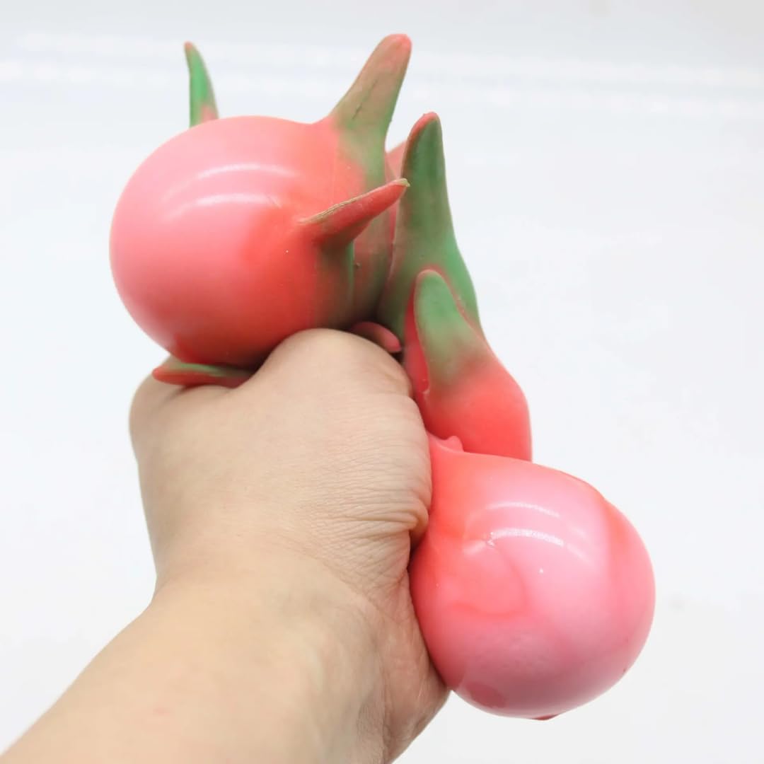 Sawkirp darshraj Stress Anxiety Relief Toy Pack of 1 Piece (Squishy Dragon Fruit), 3+ Years, Pink 3