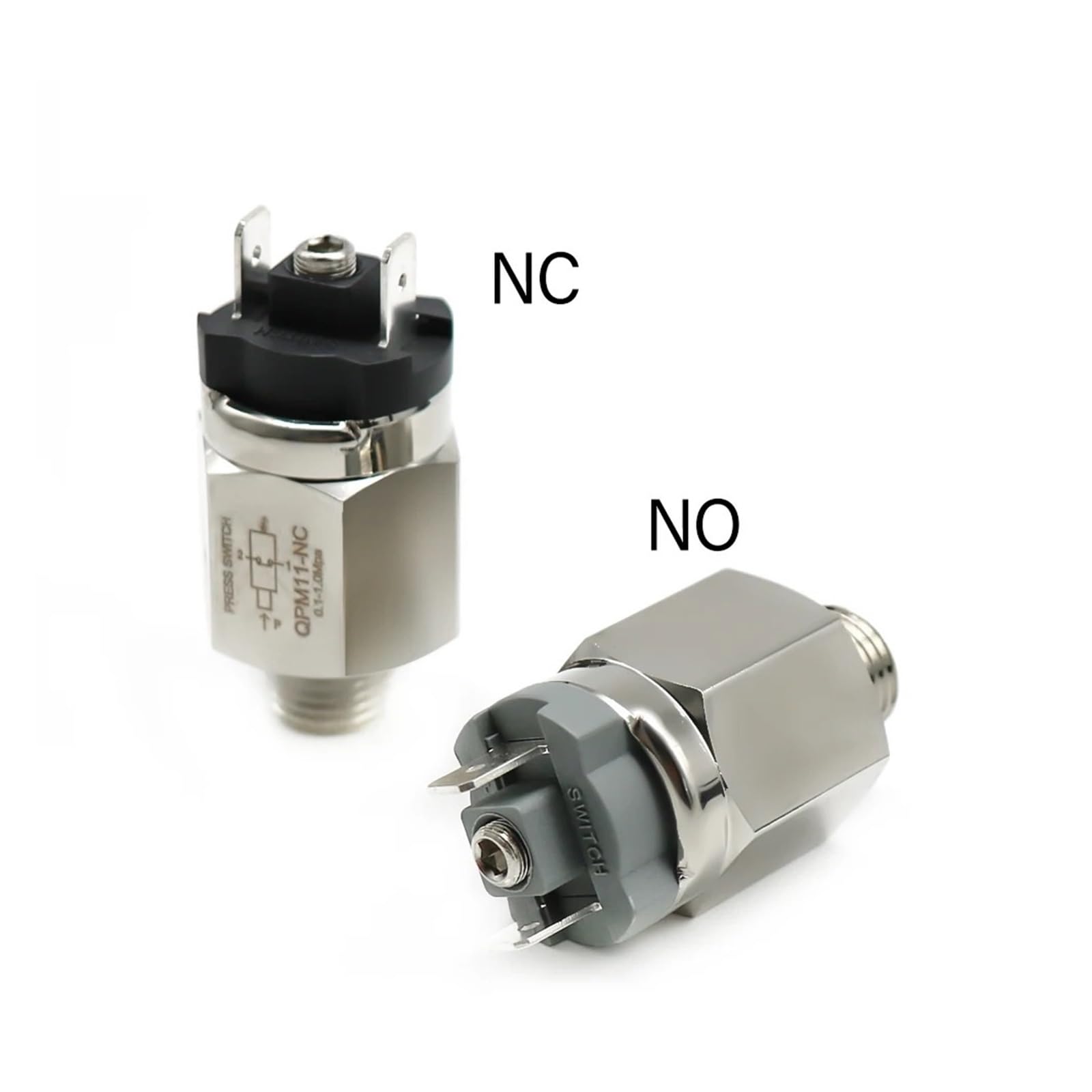 Interrupteur hydraulique à membrane micro-réglable 1/4" à 1/8" QPM11-NC / QPM11-NO, filetage externe de la ligne de pressostat(QPM11 1 8 NC)