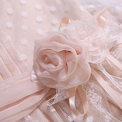 Pettigirl Kids Girls Elegant Spring First Communion Half Sleeve Floral Ruffle Clothes Outfit Toddler Cute Party Dresses4