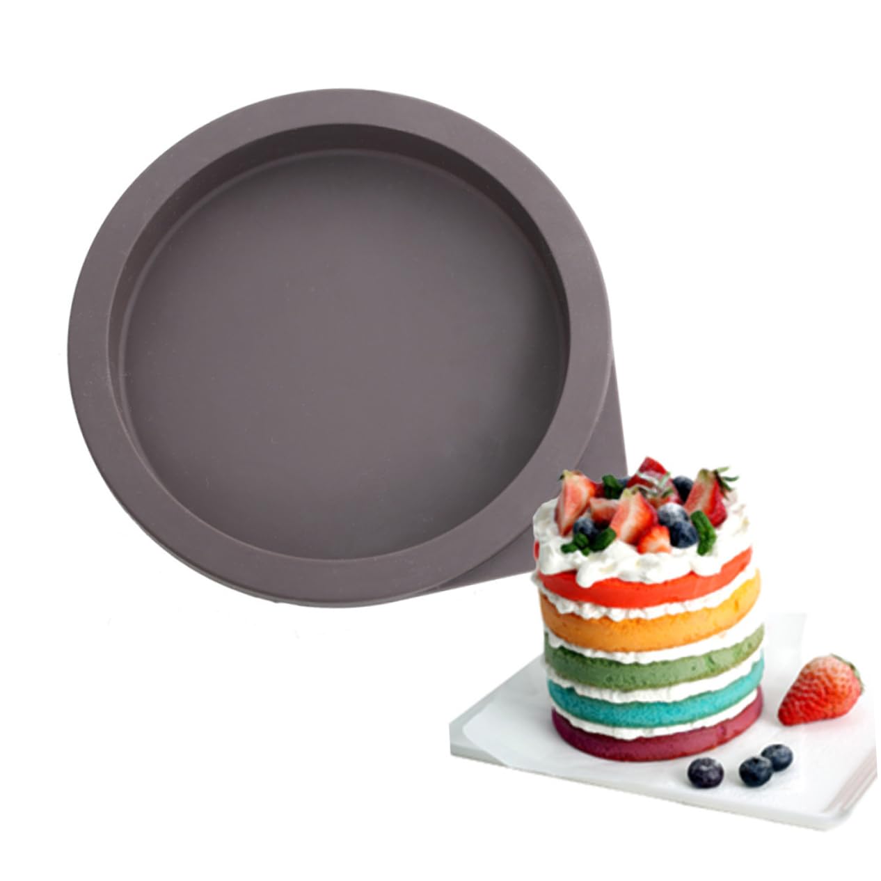 Abaodam 12stücke Runde Silikon Backform Für Fondant Und Kekse Antihaft-kuchenform Für Schokoladen Und Dessert-herstellung Farbvariationen