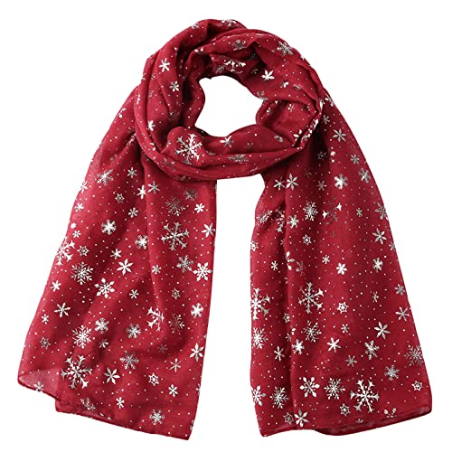 Sciarpa Con Stampa Fiocco Di Neve, Casuale, Colorata,