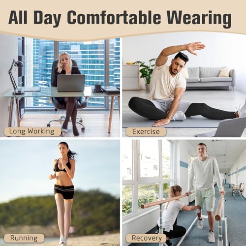 Image of Athbavib Thigh High 20-30 mmHg Compression Stockings for Women, Medical Graduated Compression Socks for Men Circulation with Silicone Dot Band for Athletic, Travel Use