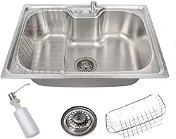 Cuba Gourmet de sobrepor ou embutir 50x40cm para Cozinha Aço Inox 304 Com Acessórios
