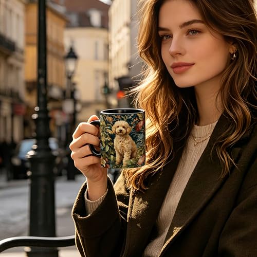 Taza de cerámica con asa 11 oz floral estilo moderno miniatura 6