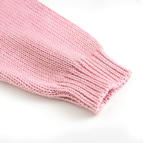 Simplee Kids Pink Girl Sweater Knitted Cardigan For Toddler 1-7T Open Front Coats Fall Winter Kids Solid Jacket Beige #TOP5