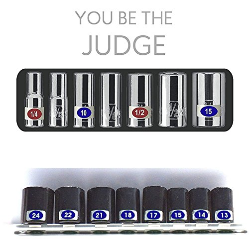 3 Pack (Blue) - Mechanics Master Set “Economy Edition” Chrome Foil Label Sets For Socket Sets 1/4", 3/8", 1/2" Drives, Torx, Jumbo's And Extra Sizes, Tag 540 Sockets “Quick And Easy”… #TOP7