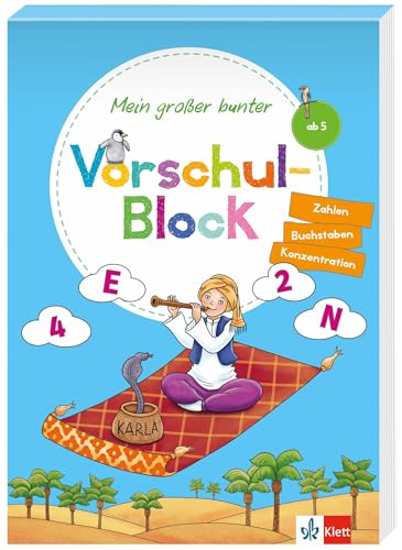 Klett Mein großer bunter Vorschul-Block: ab 5 Jahren, Zahlen, Buchstaben, Konzentration