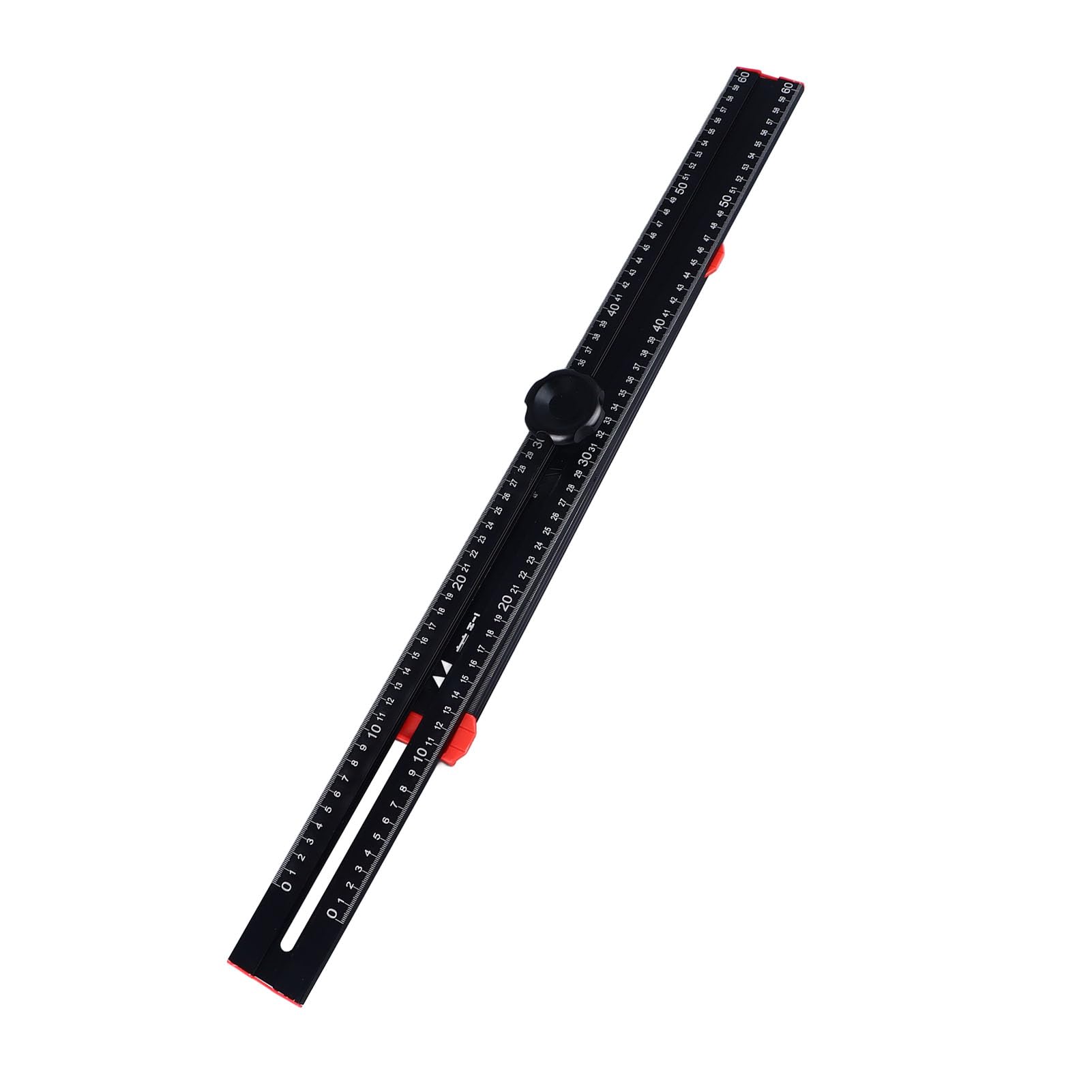 Strumento di misurazione quadrato a T regolabile, in lega di alluminio, efficiente per lavorazione del legno, ingegneria meccanica e fai da te, 60 cm, nero, per architetti