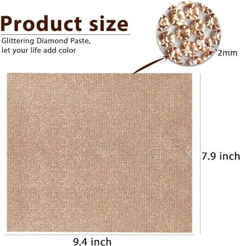 Image of Jubilant 12000 Pieces Bling Rhinestone Sheet Stickers, DIY Craft, Self Adhesive Glitter Rhinestones Crystal Diamond Gem Stickers for Car /Phone /Clothing /Shoes, 9.4 x 7.9 Inch (Champagne Gold)