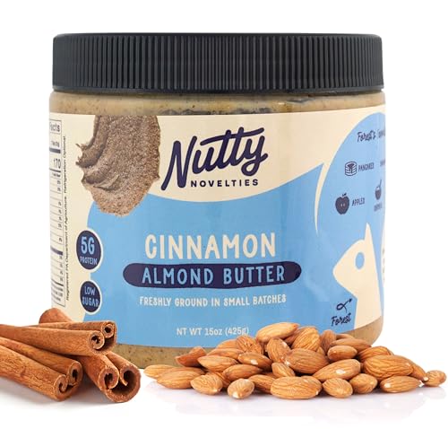 Nutty Novelties Gourmet Cinnamon Almond Butter for Toast, Smoothies, and Baking - High Protein & Healthy, Keto & Paleo Friendly - Non-GMO, No Artificial Ingredients - Creamy Nut Butter - 15 Ounces
