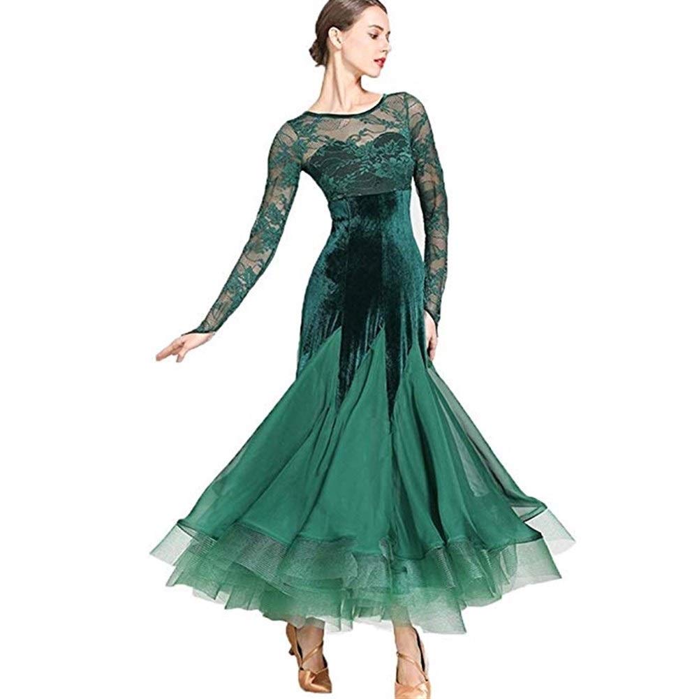 Abito da gara da ballo da sala. Waltz Foxtrot Standard Ballroom Lady Abito ricamato valzer