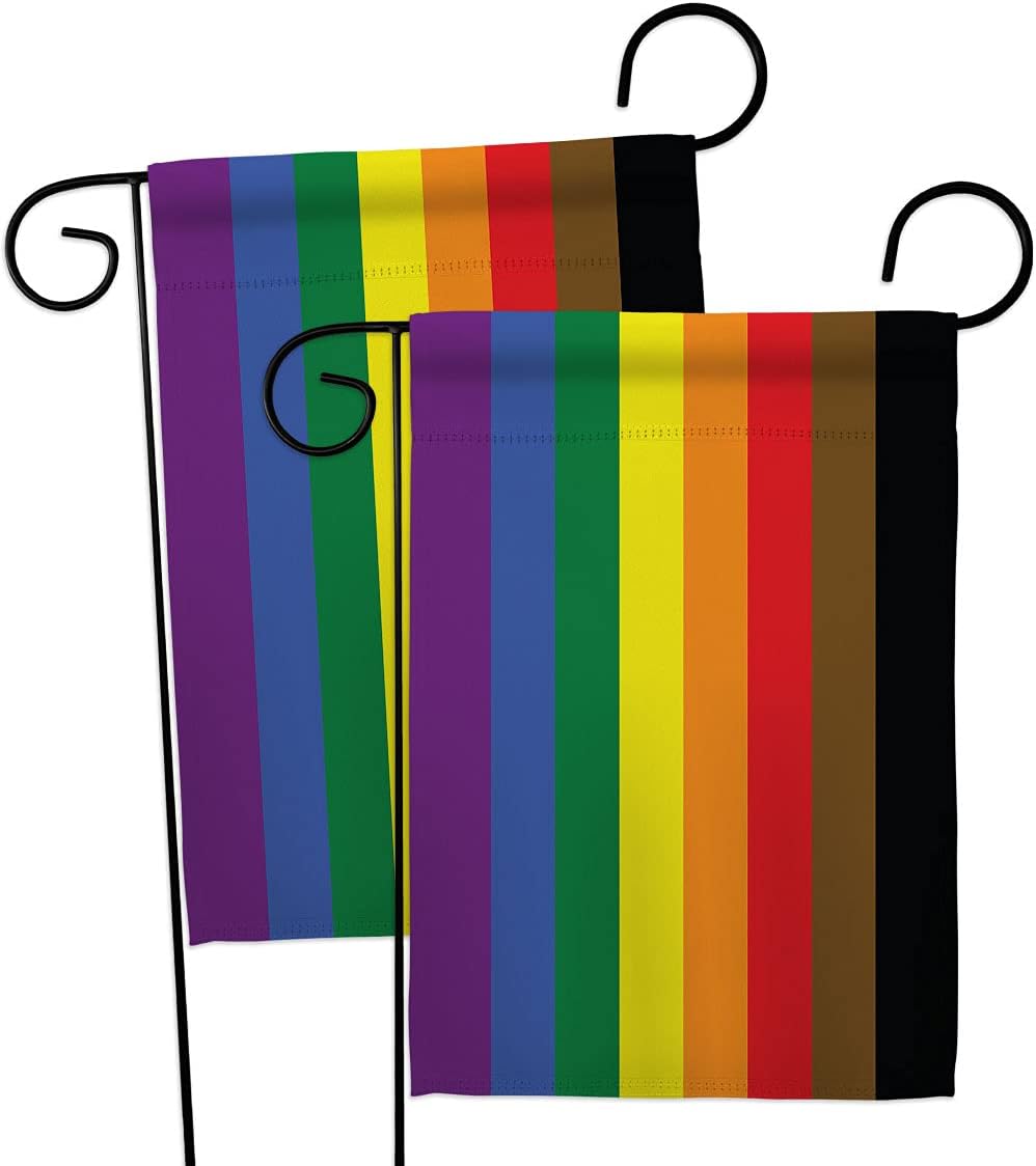 Philadelphia Rainbow Garden Flags Pack Support Pride Rainbow Love LGBT Gay Bisexual Pansexual Transgender USA Applique Small Decorative Gift Yard House Banner Made In 13 X 18.5
