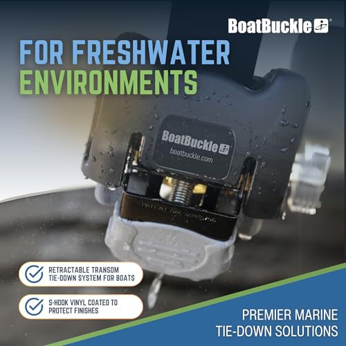 BoatBuckle Retractable Boat Trailer Tie-Down, Freshwater, 2x43-Inch, 2-Pack | Heavy-Duty Boat Straps, 2,500 lb Break Strength, Hardware Included, for Freshwater Environments, Bolt on Trailer, F08893 - Image 7