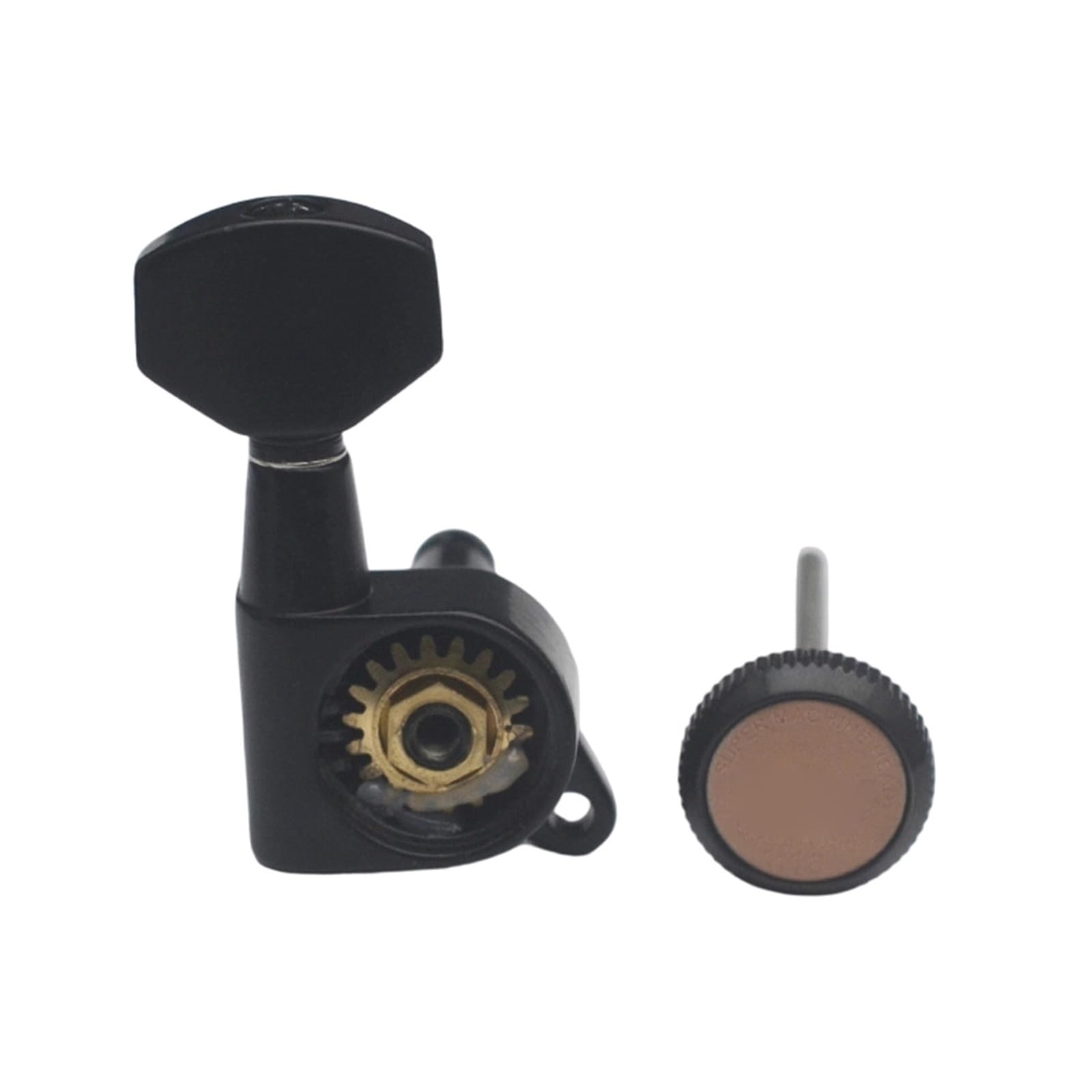 Estándar Guitarra Clavijas De Afinación Máquina De Juego Cuerdas Totalmente Metálicas Para Guitarra Eléctrica Con Botones Afinación Autoblocantes Y Parte Trasera Cerrada Estándar 1:18(Black 6L)