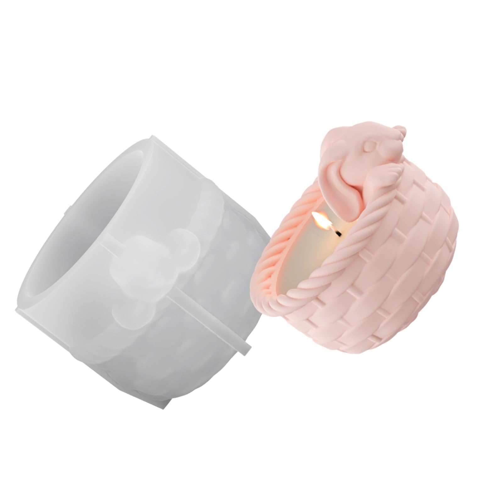 Silicone Rabbits Mold for Epoxy Crystal with Easy Release Rabbits Shape for Crystals Epoxy Basket