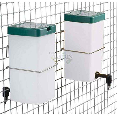 Suinga Bebedero de tetina para conejos con botella de 1L | Chupete con depósito | Bebedero automático fácil de instalar en jaulas | Hidratación limpia y constante | 9x13x20 cm