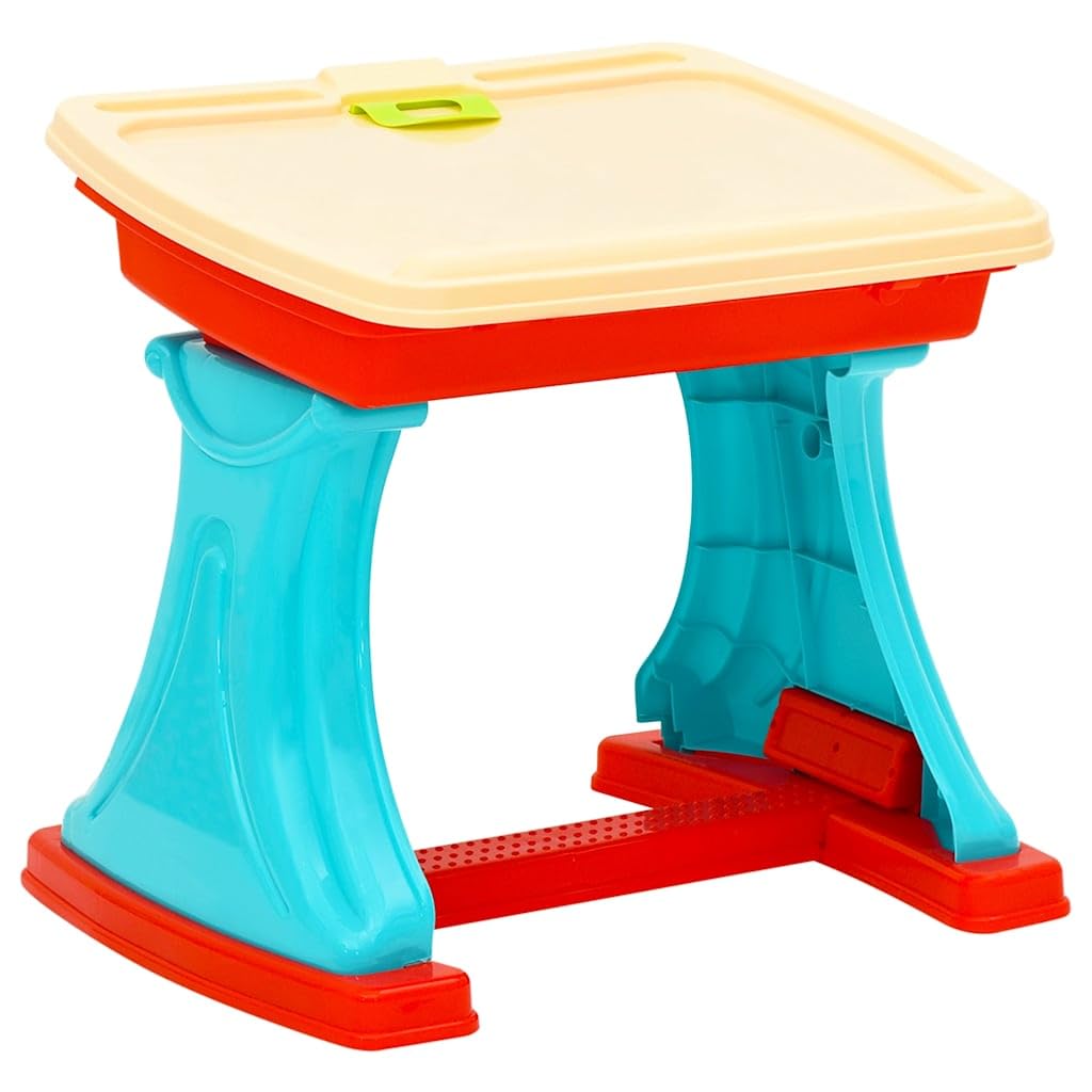 Mangloder - Scrivania per bambini, regolabile, multicolore, con vano portaoggetti, sgabello incluso, pieghevole, adatto per giochi creativi e apprendimento nella cameretta dei bambini, stimola